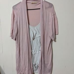 Pink and white women's blouse